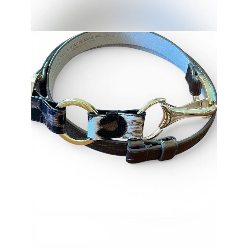 Vintage Lake Shore Drive Women’s Chain Belt Copper with Leopard Detail L